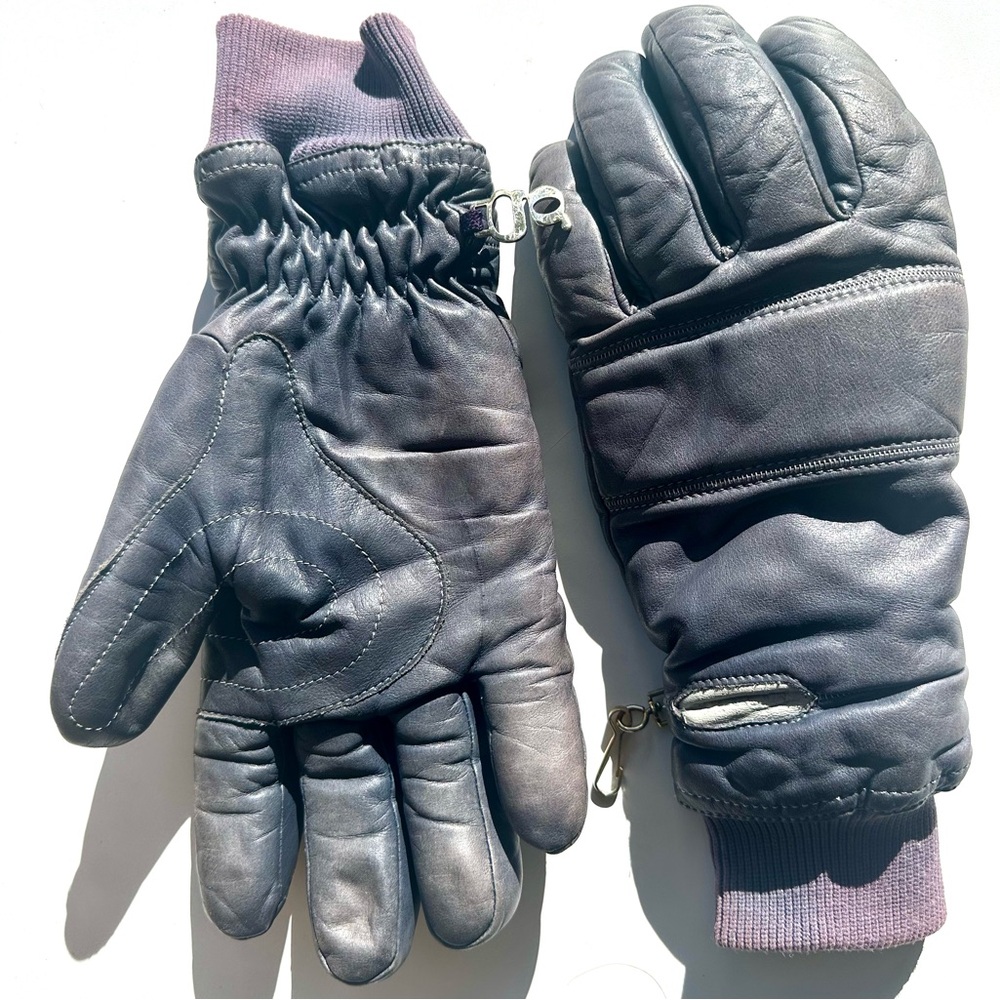 Grandoe Men's Gray Leather Gloves